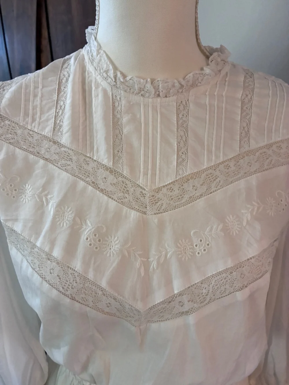 LoveShackFancy x Target Talulah in White Pintuck Yoke Lace Trim Dress XS - Picture 5 of 9